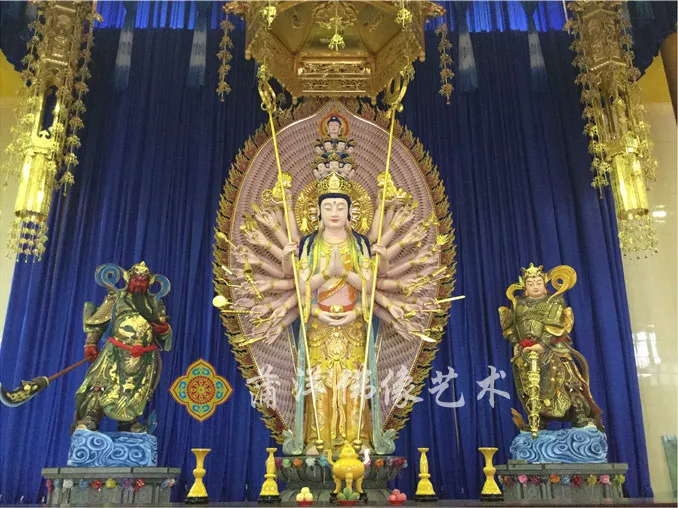 印尼关帝庙 木雕千手观音16.8米